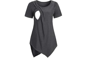 RYTEJFES Blusas Mujer Tallas Grandes, Premamá Embarazada Verano Camiseta 2023 Bonitas de Enfermería Camisetas Elegantes de Lactancia Tops Moda Fiesta Blusas Camisas Vestir