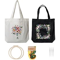 Borsa Organizer Per Ricamo Yarwo - Tascabile Per Telai, Fili E Accessori, Design Elegante (Peonia Nera) - Foto 10