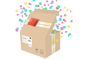 FETTIPOP Boîte Cadeau Explosion Confettis Vide DIY (Boîte Canular Kraft), Surprise Originale Anniversaire Homme Femme, Party Box Unique pour Toute Occasion, Mariage, Fêtes – 18,5x14x11 cm