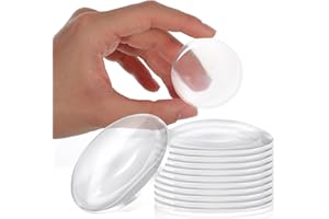 TIESOME Lot de 12 butoirs de porte en silicone - 5 cm - Butoirs de porte discrets - Transparent - Auto-adhésif - Butoir de porte - Butoir de porte - Réutilisable - Pour salle de bain, porte, murs