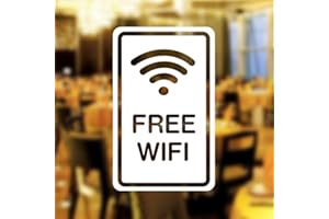 Wall4Stickers WiFi Gratuito Zona de Ventana o sesión de Vinilo Pegatinas Gráficos Cafetería Tienda Salón Restaurante