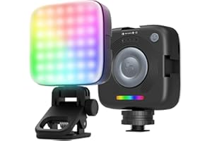 NEEWER Entry Level Version Luz Cámara RGB Magnética, 126 LED Clip on Panel Foco Pequeño Portátil, 2000mAh 3000-9000K CRI80+ 10 Efectos 3 Zapatos Fríos 1/4" para Trípode Fotografia Selfie, RGB126