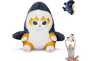 HBSFBH Gato Tiburón Muñeca Juguetes, Juguete de Peluche de G-ATO Ti-burón, Animal de Ga-to Tib-urón de Peluche, Gat-o Tibur-ón Plushie, Felpa Tiburón Gat-o Muñeca Regalos de para Niños Niñas y Fanáticos