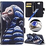 Etsue Leder Tasche Lederhülle für Huawei Y5 II / Huawei Y6...