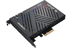 AVerMedia GC570D Live Gamer DUO – Capturadora PCIe con doble entrada 1080p, paso 4K60 HDR, latencia ultrabaja, procesamiento interno, OBS, PS5, Xbox, cámara, Win, PC