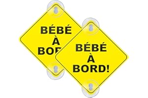 Ancable Lot de 2 autocollants d'avertissement de sécurité pour voiture avec ventouse pour tous les véhicules