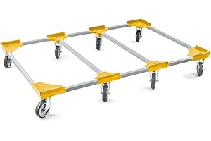 aidB Transportroller Variabel - 1200x800-2x unterteilt - Gummiräder 8 Lenkrollen Gelb