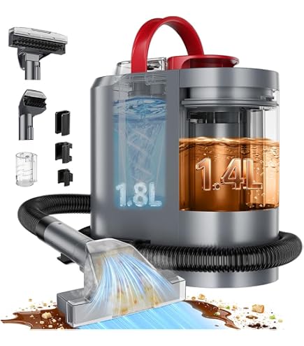 Nasssauger Polsterreiniger Gerät Waschsauger Polstersauger [Ohne Durchnässen] für Sofa, Couch, Teppich, Matratze & Auto – 1,2 L Schmutzwassertank, Selbstreinigung