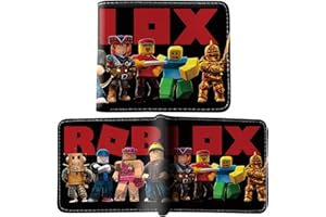 FYDZBSL Roblox Billetera Carteras Anime De Dibujos Niños Animados Cartera De Cuero Regalos para Fanáticos del Juego De Billetera,Plegable De Cuero PU De Moda Negra Titular De La Tarjeta（C）
