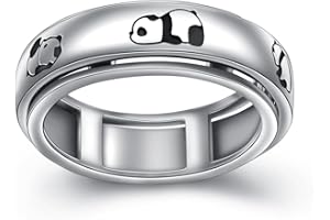 HOOHWE Spinner Ringe für Angst, S925 Sterling Silber Fidget Angst Sorge Entlastung Langeweile ADHD Autismus Band Ringe für Teen Mädchen Größe 52 54 57 59