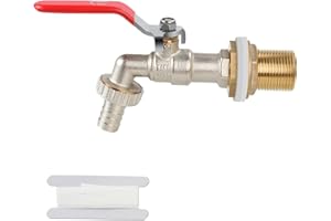 drado 1/2 Zoll Garten Wasserhahn Messing Kugelauslaufhahn mit Schlauchanschluss Kugel-Auslaufventil Messing Wasserhahn für Regentonne, Wassertanks, Zisternen, Fässer