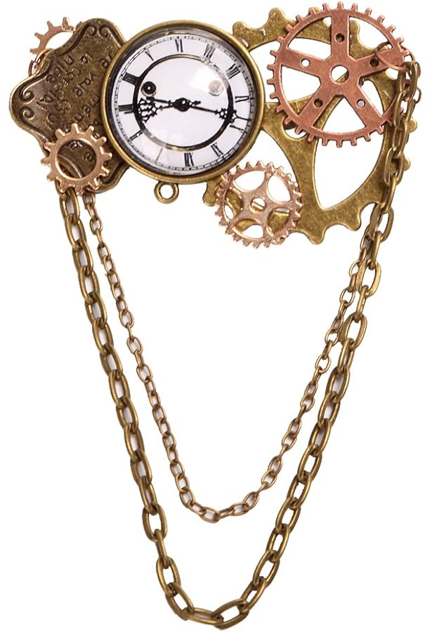 Fermaglio Capelli Steampunk Con Ingranaggi - Stile Vittoriano, In Ottone