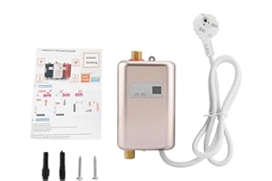 LECXIN Mini chauffe-eau instantané électrique sans réservoir, 220V 3800W sans salle de bains Cuisine Chauffe-eau (d'or)