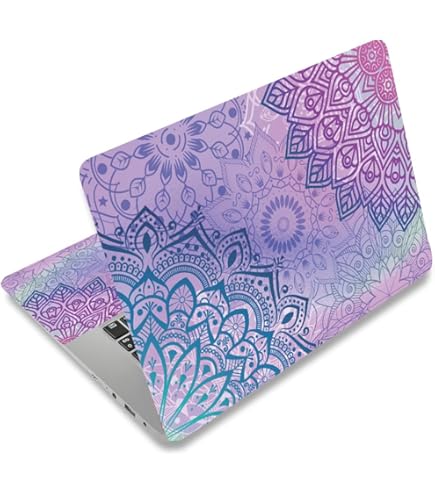 TaylorHe 13-14 Pouces (34 Cm X 23,5 Cm) Autocollant En Vinyle Pour Ordinateur Portable Fabriqué En Angleterre Peinture Abstraite Colorée Mélange De Rose, Or Et Bleu