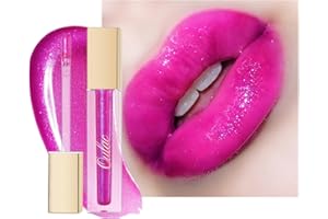 ‎OULAC Oulac Błyszczący błyszczyk do ust – płynna pomadka do ust 3D, błyszcząca, nawilżająca błyszczyk do ust, przezroczysty brokat z ekstraktem z kwiatów Rosendamascena, pielęgnacja ust do suchych ust, 4,5 ml, kolor C14