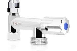 H2O-Flex® Gerätezusatzventil mit 3/8"ÜM x 3/8"AG mit 10mm Quetschverschraubung und 3/4"AG