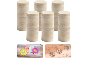 HEKOBAG 100 Pièces Tranches de Bois Rondes, 25mm Tranche de Bois Naturel Cercle Pièces de Bois Inachevées Bases Rondes pour Peinture Mariage Décoration Maison Bricolage Fournitures D'Artisanat