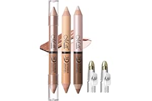 ‎LUCKNEST 2Pcs Konturenstift, Gesichtsformungs- und Konturenstift, Highlighter- und Konturen-Bronzerstift, langlebiges und wasserfestes Konturenstift-Set, tierversuchsfrei
