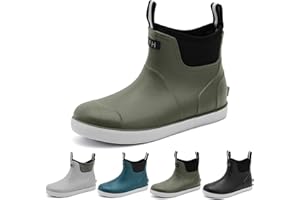 zaxunai Gummistiefel Herren Halbhoch Wasserdicht, Gefüttert Protective Anti-Rutsch Stiefeletten, Grundlegend PVC Chelsea-Stiefel