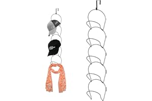 XiangJunly 5 Pezzi Porta Cappelli da Porta Espositore Cappelli, Organizer per Appendi Cappelli, Portacappelli da Muro, Appendiabiti Ganci per Cappelli da Baseball, Sciarpe, Vestiti, Cravatte (nero)