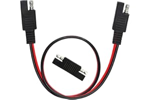 PNGKNYOCN Cavo convertitore di inversione di polarità SAE SAE a SAE Cavo di prolunga a scollegamento rapido a 2 pin Alimentatore CC 14AWG Cablaggio di collegamento per impieghi gravosi (0,5 m)