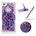 Price comparison product image Liquid TPU Case for Xiaomi Redmi Note 5A,Shock-Absorbing Glitter Rubber Case for Xiaomi Redmi Note 5A,Herzzer Stylish Ultra Slim Purple Campanula Pattern Sparkly Quicksand Sequins Soft Flexible Shockproof Scratch Resist Silicone Cover