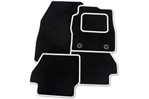 RMSONE GENUINE FULLY TAILORED BLACK CARPET CAR MATS FIESTA 2011> (WHITE TRIM)