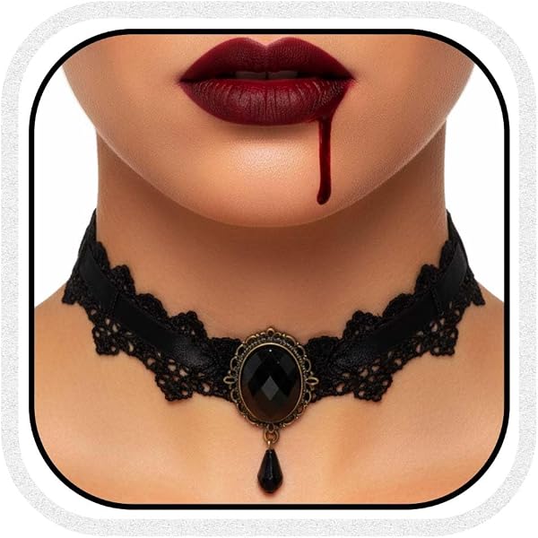 Lot De 2 Colliers "goutte De Sang" Vampire Pour Halloween - En Plastique, élastique, Réglable