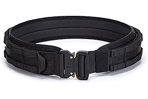 ULIONTAC 3-lagiger taktischer Gürtel 1,75 Zoll – gepolstertes Molle-System mit Schnellverschluss für Männer 1000D-Nylon-Gurtband Legierungsschnalle Utility