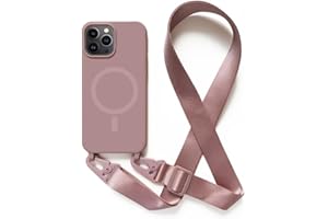 2NSPDRGNI Handykette Schutzhülle kompatibel mit iPhone 13 Pro Handyhülle mit Band,Kabellosem Laden Hülle Halsband Lanyard Silikonhülle,Rose Gold