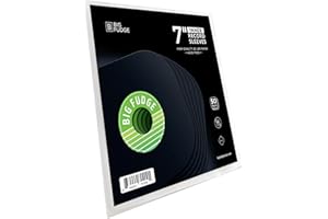 BIG FUDGE Fundas Interiores para Discos de Vinilo - 7 Pulgadas x 50 uds. - Edición Especial Negra Pesada y sin Ácido - Funda Delgada Antiestática para Vinilos LP y Singles