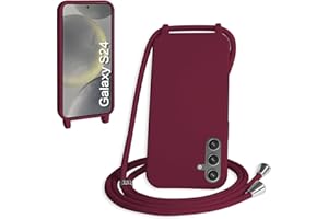 WenBaby Handykette für Samsung Galaxy S24 Hülle mit Band,Handyhülle mit Schnur zum Umhängen Silikon Seil Necklace Schutzhülle mit Kordel Tasche Case TPU Bumper für Galaxy S24- Rot