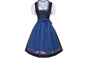 SCARLET DARKNESS Women Dirndl For Oktoberfest Traditional Beer Festival German Bavarian Outfit Fancy Dress