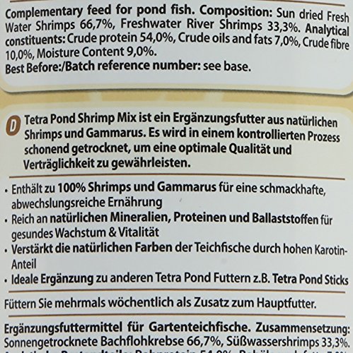Tetra Pond Shrimp Mix Ergänzungsfutter (Leckerbissen für Teichfische aus natürlichen Shrimps und Gammarus, schwimmfähige Futtermischung), 1 Liter Dose - 3