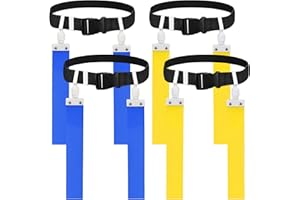 DkOvn Flag Football Belt, 1/10/14pcs Adjustable Flag Football Belt with Belt and Flags, for Kids, Youths, Adults