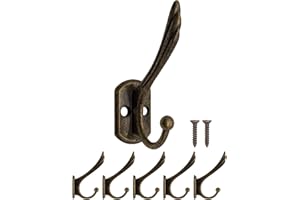 Fuxxer® 5 ganci per abiti, ganci in ferro, bronzo anticato, set da 5 pezzi
