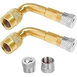 Bolatus 2 Stück 90 Grad Ventilverlängerung, Ventil Verlängerung Kupfer Ventiladapter Winkel Ventilverlängerung Autoventil Rei