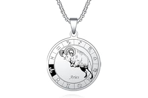 YOTHIWAD Sternzeichen kette Edelstahl Hochwertig Wasserdicht Sternzeichen Anhänger Halskette Astrologie Horoskop Schmuck Geburtstag Geschenk