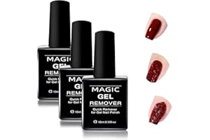 FANJUANLAN 3 Magic Remover Semi Permanent Vernis Outil De Dissolvant De Vernis A Ongles en Gel,Enlève Facilement et Rapidement Le Vernis en Gel 10ml avec lime à ongles, Retirer après 3-6 minutes