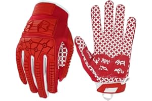 Seibertron Lineman 2.0 Guantes de fútbol Acolchados con Palma de Mano para el Receptor de fútbol (Flexible, TPR, protección contra Impactos) para Juventud y Adulto