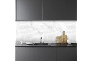CREARREDA Panel protector antisalpicaduras cocina adhesivo de pared Fantasia marmol 180 x 60 cm 100% made in Italy con tinta no tòxica, ignìfuga y resistente al agua