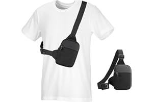 CXXTKCXXLC Piccola Borsello Uomo Tracolla, Mini Borsa a Spalla per Telefono con Portafoglio, Borsa Impermeabile Uomo Donna per Campeggio e Escursionismo, Sling Crossbody Bag, Borsa da Petto per Esterni (Nero)