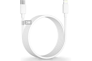 KINPEE Kabel USB C Lightning 3M [Certyfikatem MFi], Kable Ładowarki iPhone USB C do Szybkiego Ładowania Kabel Type C Szybkie Ładowanie do Lightning dla iPhone 14/13/12/11/X/XS/XR/8/7/iPad/AirPods
