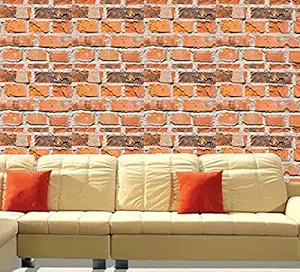 ALL YOUR DESIGN Self Adhesive Brick Design Wallpaper Wall Sticker for Home Decor, Living Room, Bedroom, Hall, Kids Room, Play Room (brick-wallpaper-pt11-04-5.5sqft-moq-5)