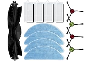 Donkivvy Kits de repuesto para robot aspirador Cecotec Conga Eternal Pet Max X-Treme, 1 cepillo de rodillo principal, 4 filtros HEPA, 4 cepillos laterales, 4 paños de fregona