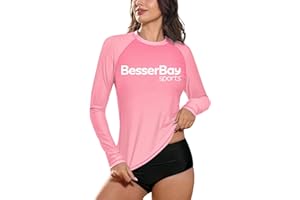 BesserBay Womens Long Sleeve Swimming Summer Sun Protection Quick Dry UV Rash Guard S-XXL