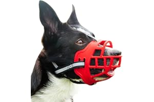 NALEINING Bozal para perro, antimordeduras y antiladridos, bozal profesional para perros grandes, medianos y pequeños (XL, rojo)