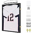 Mrwye 2XL Jersey Display Frame - Jersey Frame Display Case - Jersey Shadow Box for Baseball Basketball Football Soccer Hockey Sports Shirts, Uniform, 98% UV Protection Acrylic Glass, 2 Hanger(Bl