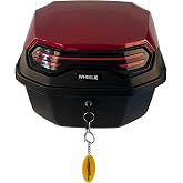 WHEELIE XT08-BR 32 Litre Motosiklet Arka &Ccedil;anta Koyu Kırmızı Parlak Su Ge&ccedil;irmez ABS &Ccedil;ift Kilitleme &Uuml;niversal