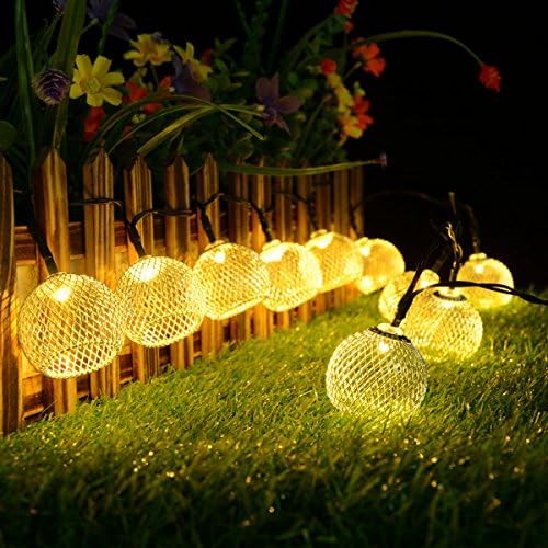 Strinig Lights,Kondisco 20 LED Solar Lantern String Lights,Solar String Lights for Outdoor,Garden,Patio,Christmas,Xmas Tree,Holiday Party Decorations Lawn,Decoration.